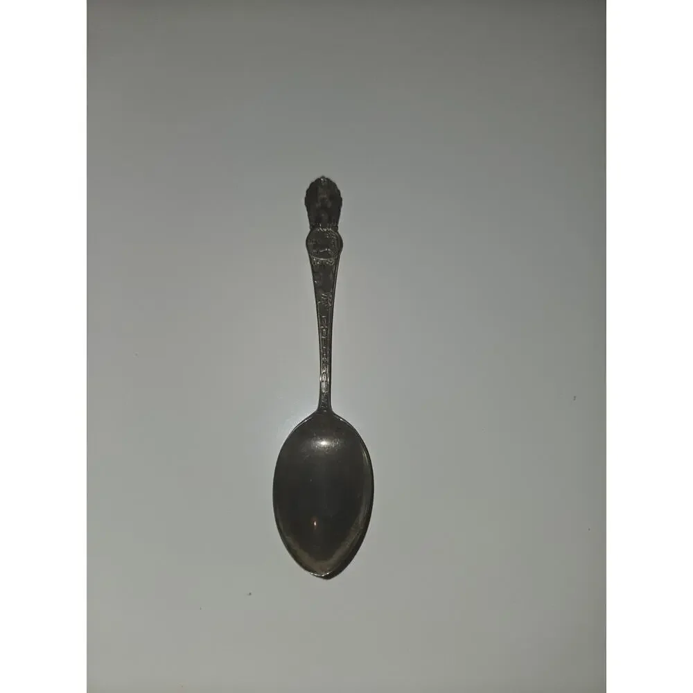 Vintage Sterling Silver Indian Chief Eagle Souvenir Spoon 5.5” Native American D